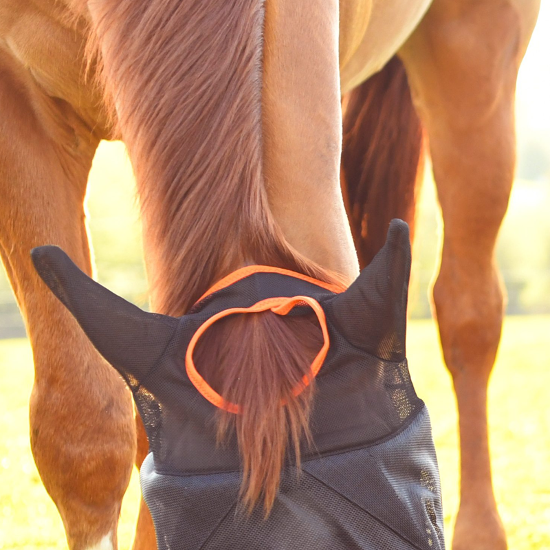 Equilibrium Field Relief Midi Fly Mask With Ears - Black/Orange-1